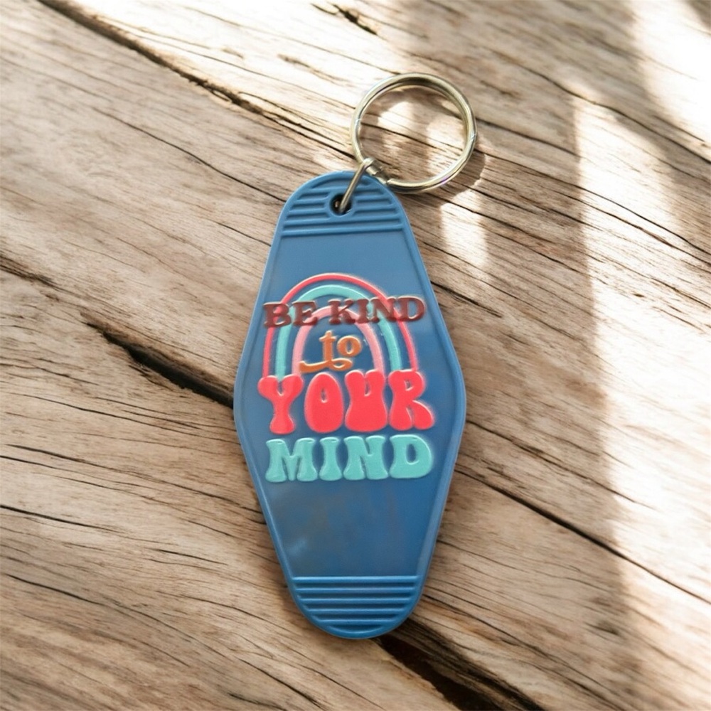 Blue 'Be Kind to Your Mind' Key Holder